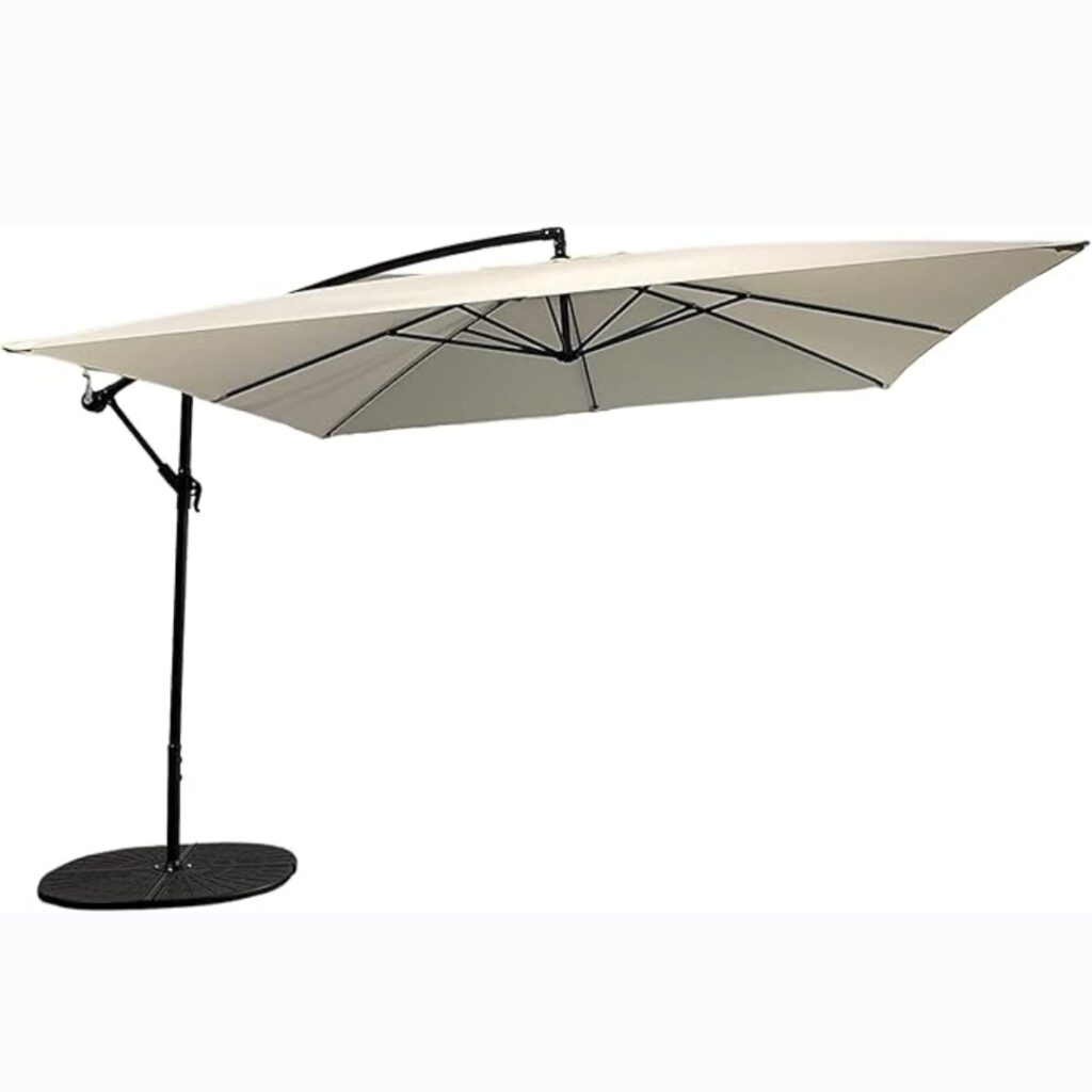 Ombrellone a sbalzo 2,90x3 m in alluminio Ecru