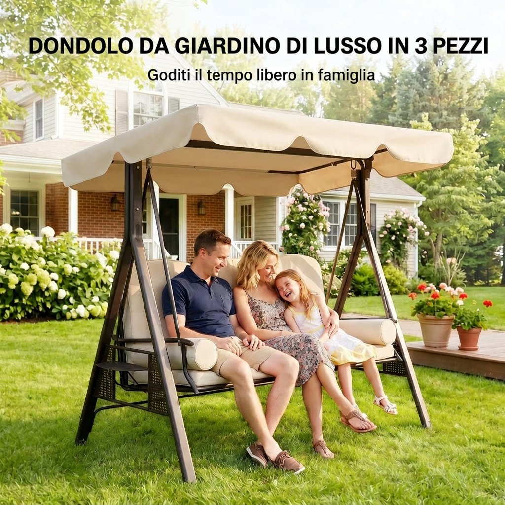 Dondolo con tettuccio regolabile