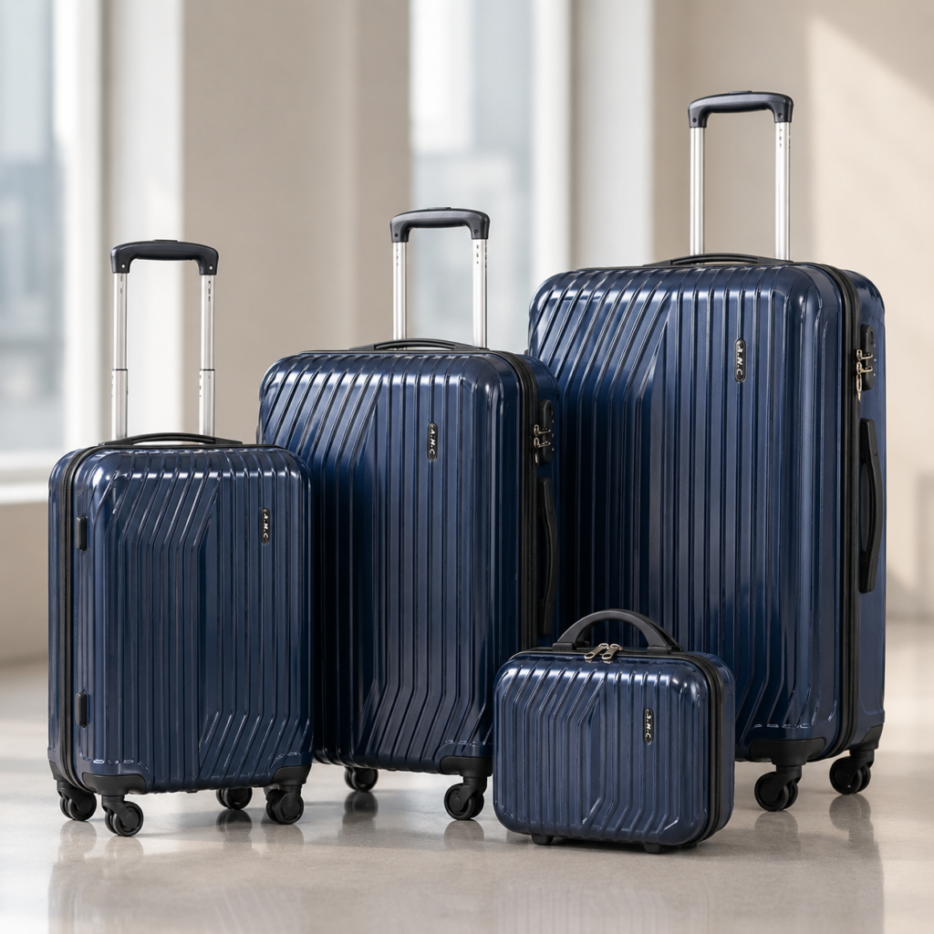 Set 3 valigie rigide con beauty case coordinato